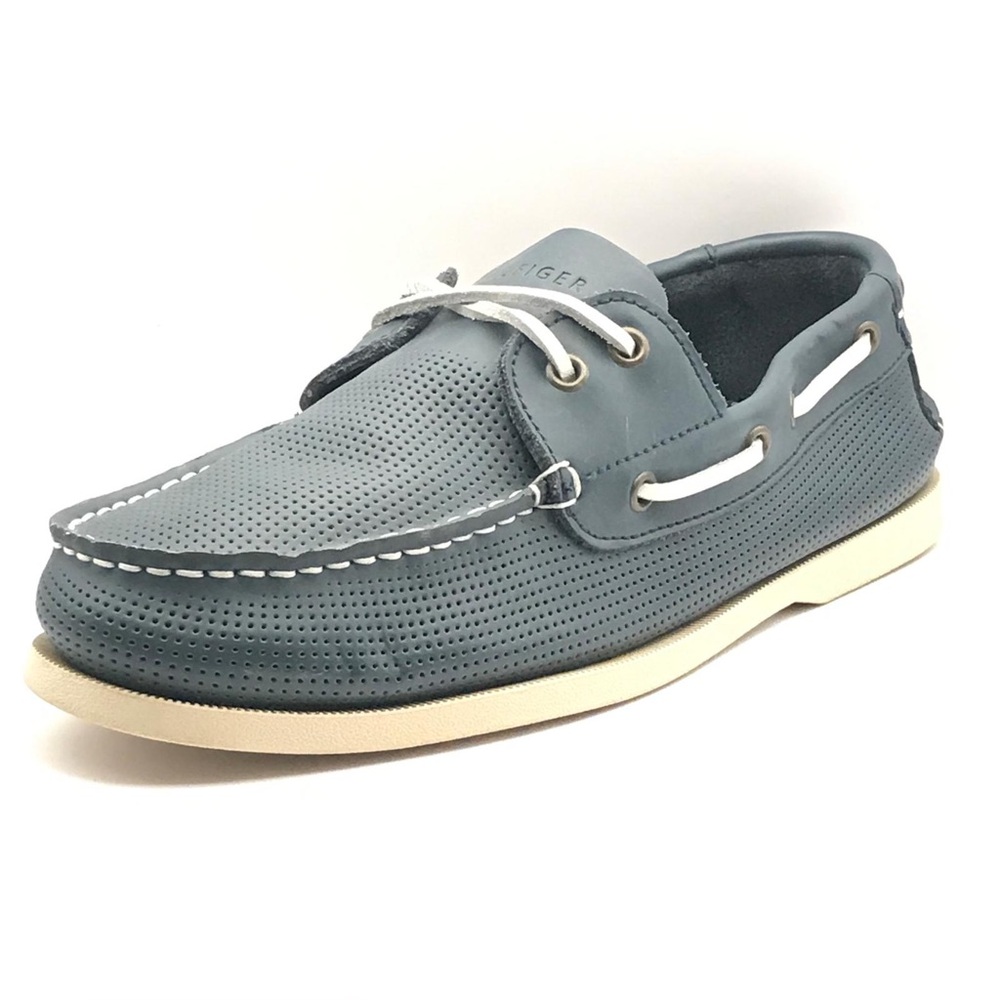 Tommy Hilfiger Blue Men's Perforated Bowman Boat Shoes worn once